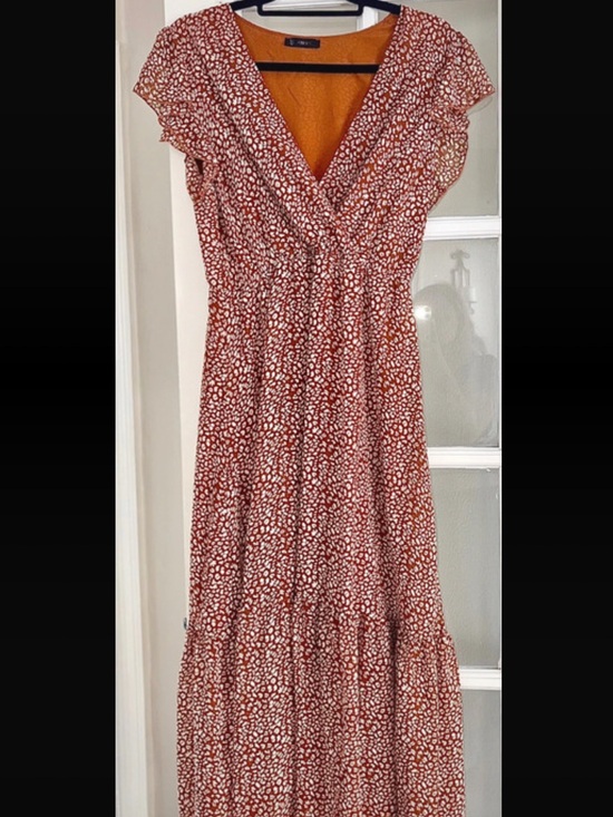 Dresses & Skirts - Rust Floral Wrap Maxi Dress - Women
